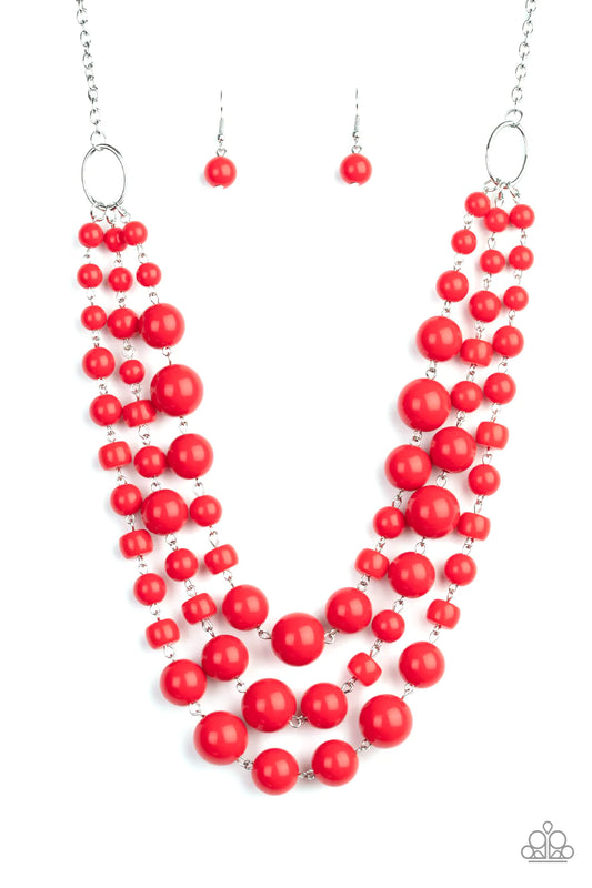 Paparazzi Necklace ~ Everyone Scatter! - Red