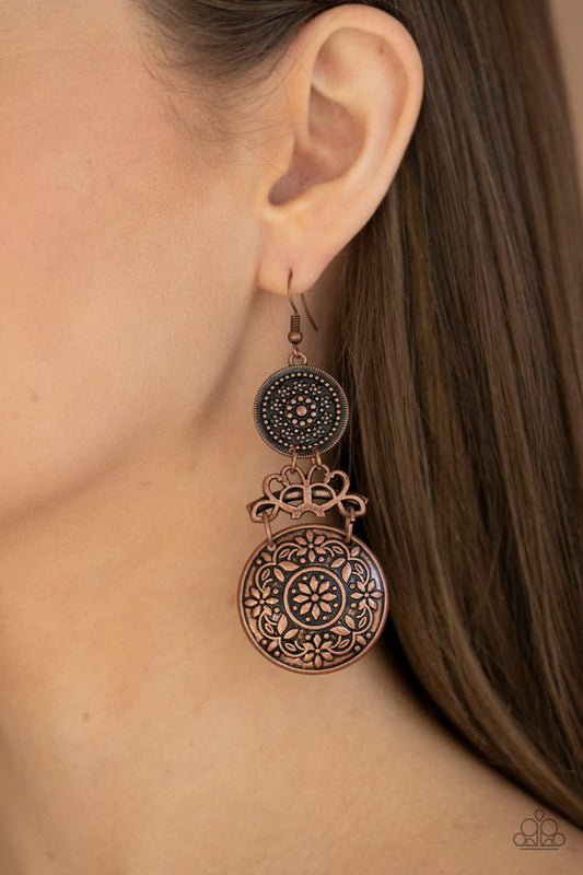 Garden Adventure - Copper - Paparazzi Earring Image