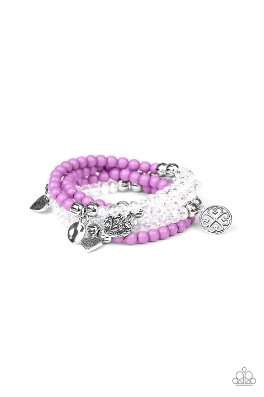 Paparazzi Bracelet ~ Colorfully Cupid - Purple