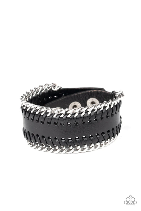 Pulsera Paparazzi ~ ¿Tienes coraje? - Negro