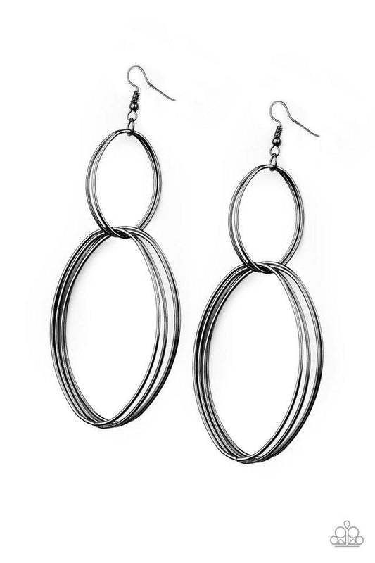 Paparazzi Earring ~ Getting Into Shape - Black