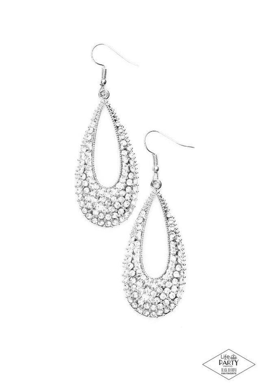 Paparazzi Earring ~ Big-Time Spender - White