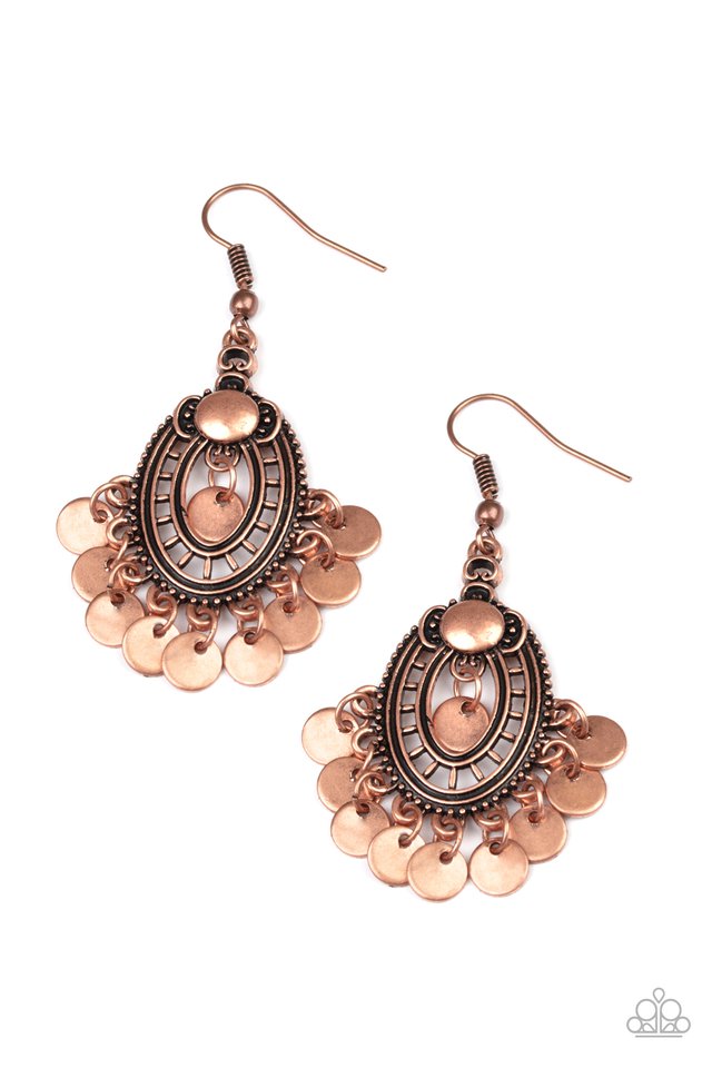 Chime Chic - Copper - Paparazzi Earring Image