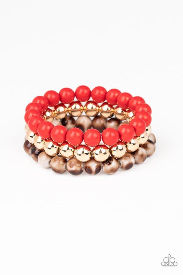 Paparazzi Bracelet ~ Courageously Couture - Red