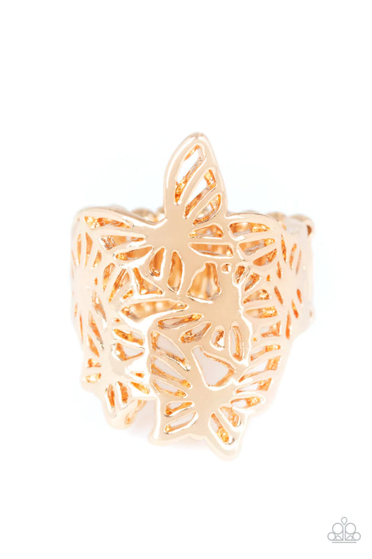Paparazzi Ring ~ Banded Butterflies - Gold