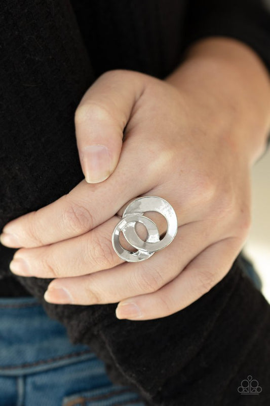 Pro Top Spin - Silver - Paparazzi Ring Image