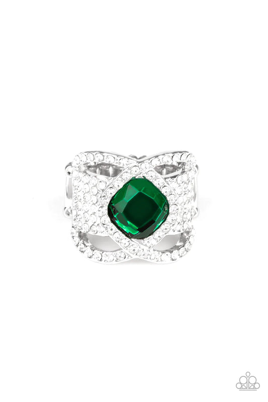 Paparazzi Ring ~ Triple Crown Twinkle - Green