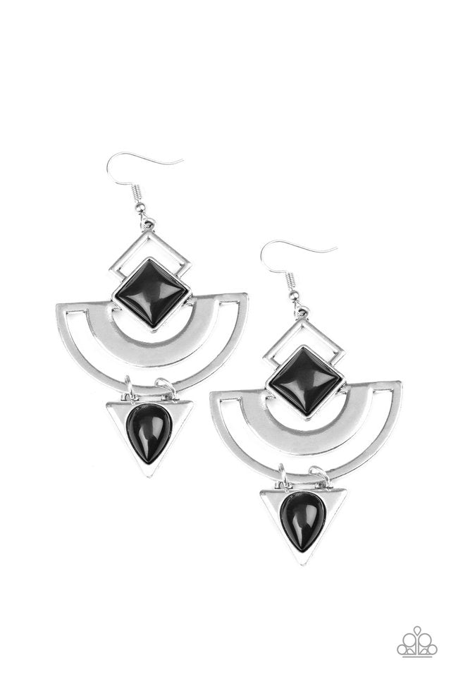 Geo Gypsy - Black - Paparazzi Earring Image