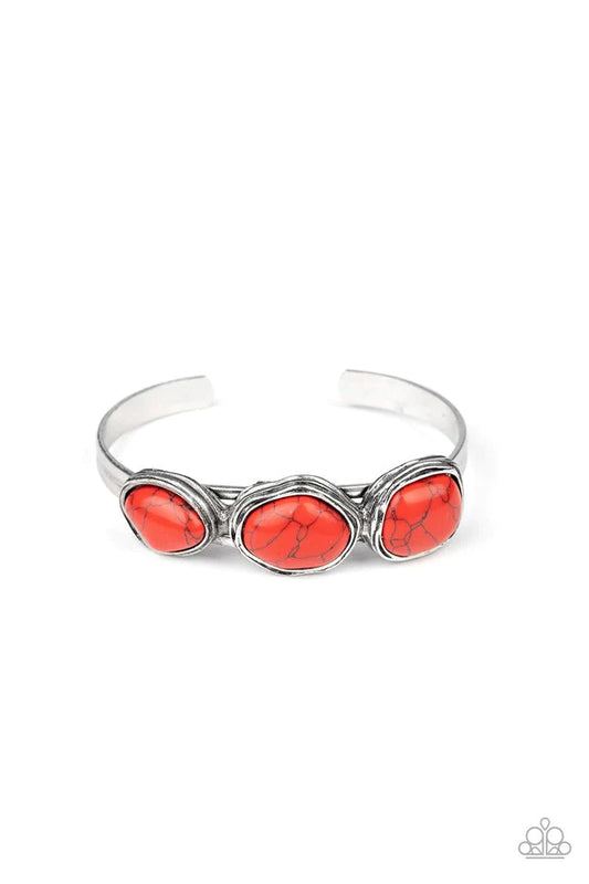 Paparazzi Bracelet ~ Stone Shop - Red