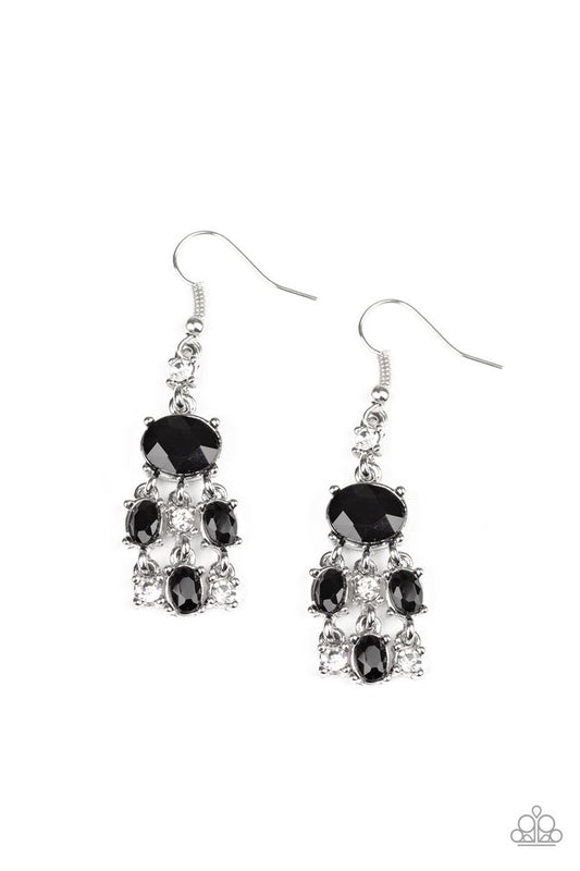 Demurely Divine - Black - Paparazzi Earring Image