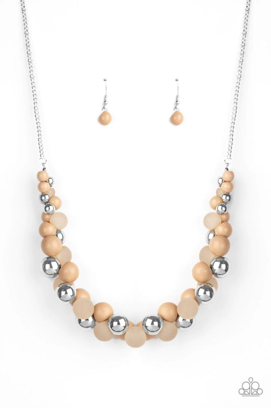 Paparazzi Necklace ~ Bubbly Brilliance - Brown