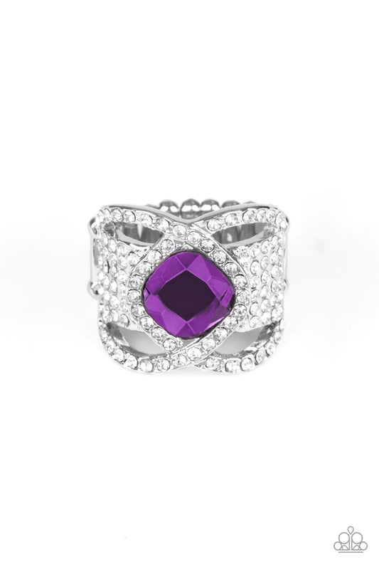 Paparazzi Ring ~ Triple Crown Twinkle - Purple