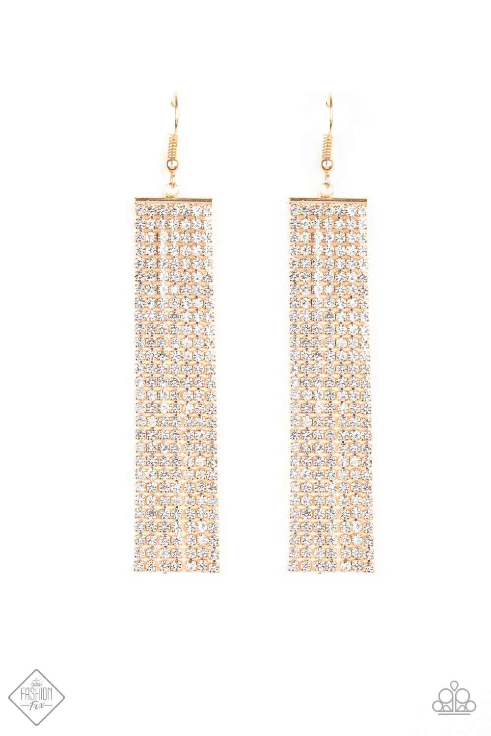 Paparazzi Earring ~ Top-Down Shimmer - Gold