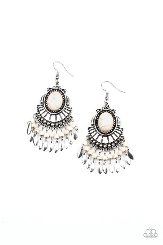 Paparazzi Earring ~ Eco Trip - White