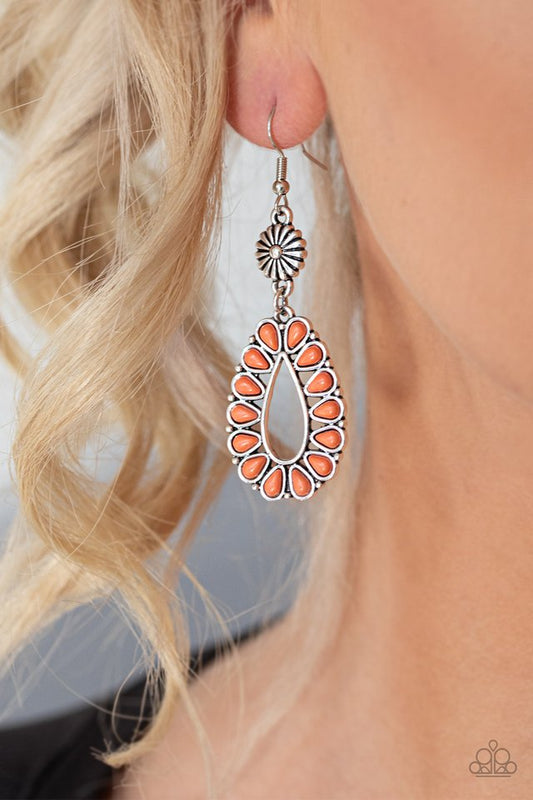 Stone Orchard - Orange - Paparazzi Earring Image