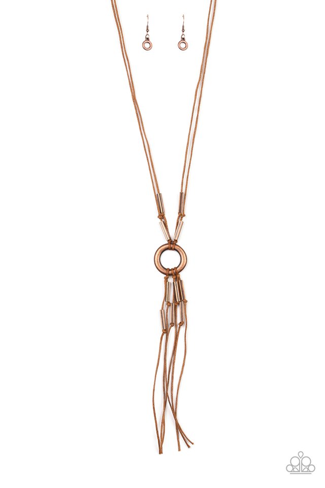 Tasseled Trinket - Copper - Paparazzi Necklace Image