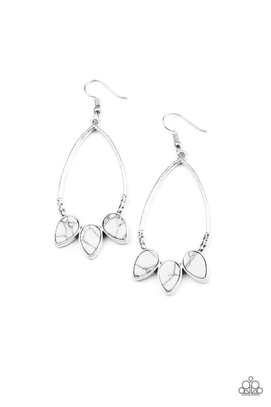 Paparazzi Earring ~ Fierce Frontier - White