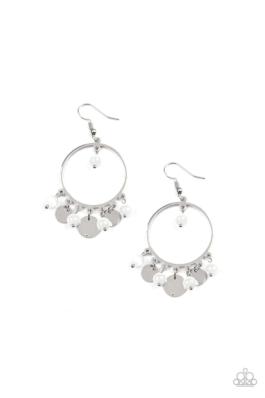 Paparazzi Earring ~ Bubbly Buoyancy - White