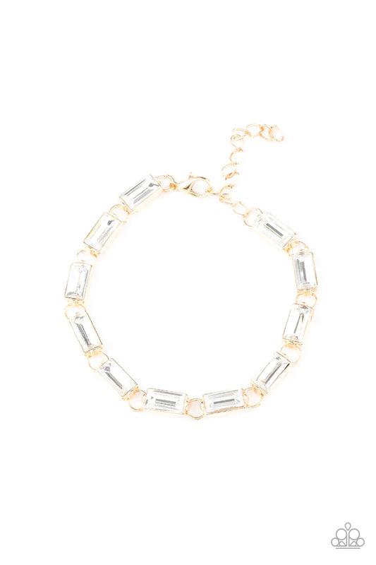 Paparazzi Bracelet ~ Irresistibly Icy - Gold