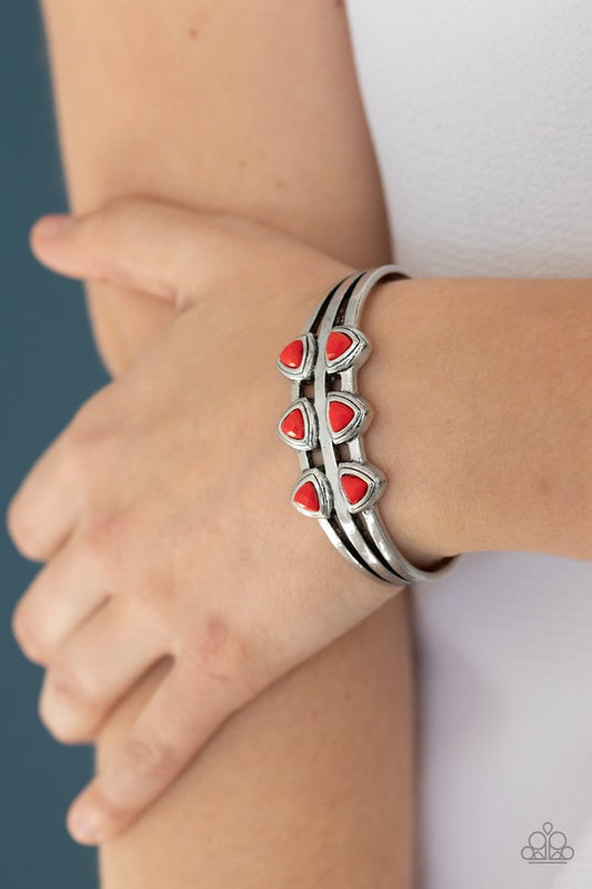 Tribal Triad - Red - Paparazzi Bracelet Image