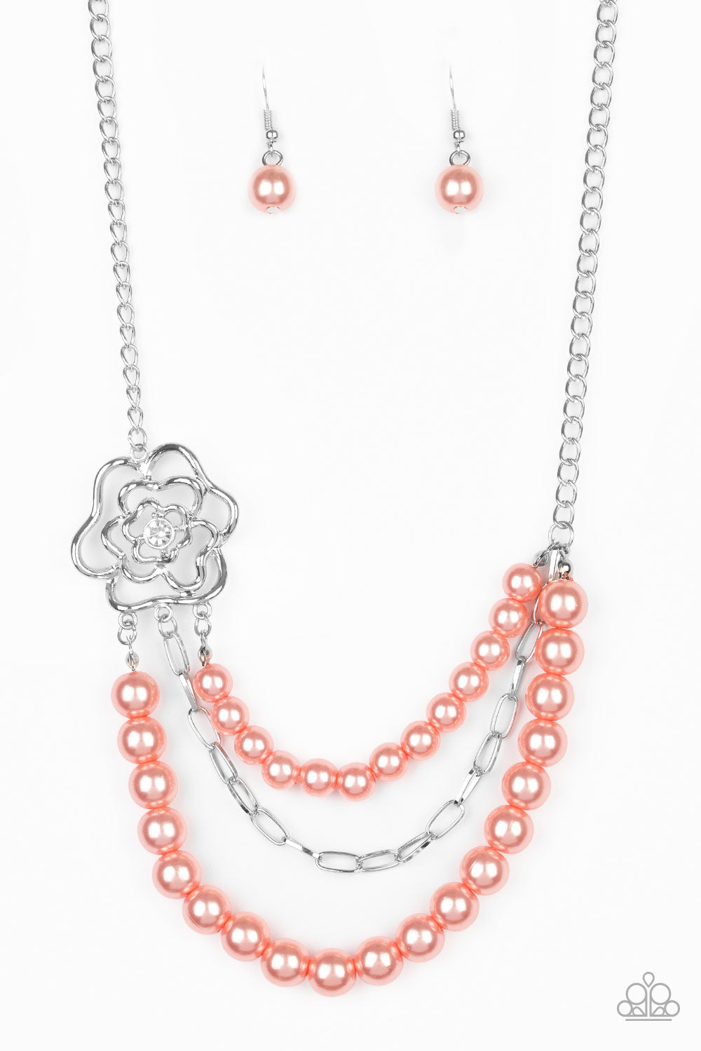Paparazzi Necklace ~ Fabulously Floral - Orange
