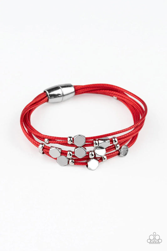 Paparazzi Bracelet ~ Cut The Cord - Red