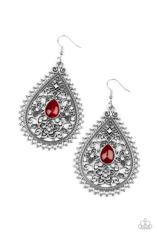 Paparazzi Earring ~ Eden Glow - Red