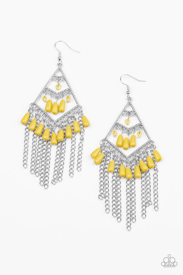 Trending Transcendence - Yellow - Paparazzi Earring Image