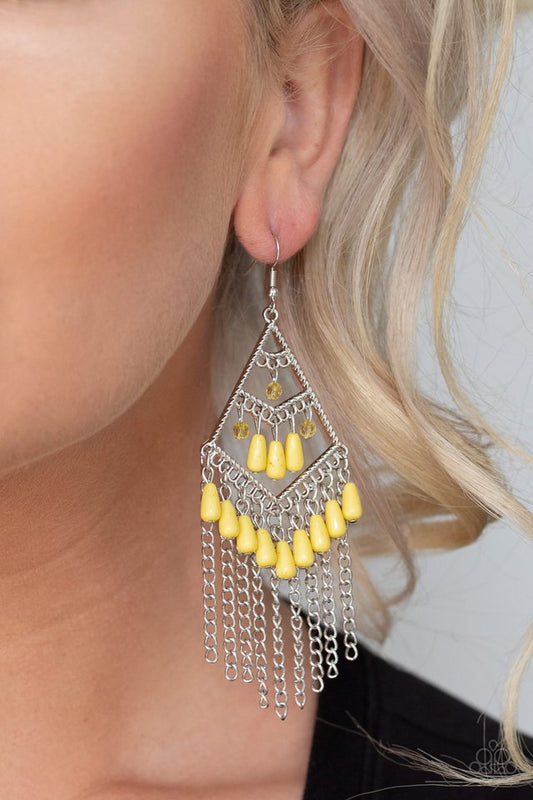 Trending Transcendence - Yellow - Paparazzi Earring Image