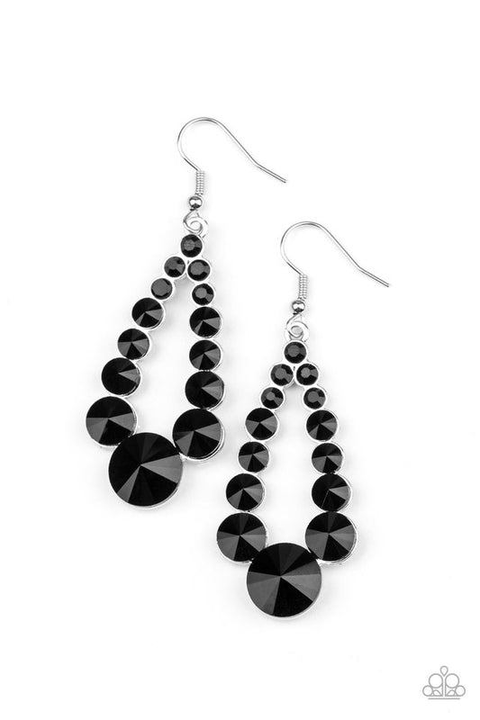 Here GLOWS Nothing! - Black - Paparazzi Earrings Image