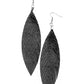 Feather Fantasy - Black - Paparazzi Earring Image