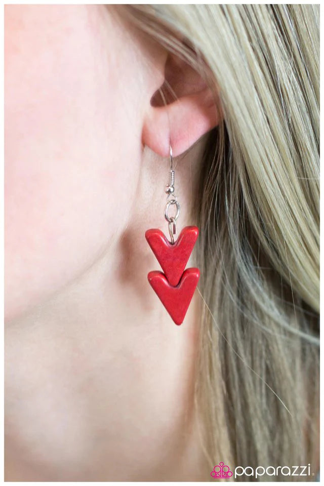 Paparazzi Earring ~ The Way the Wind Blows - Red