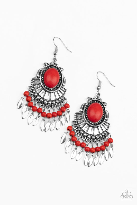 Paparazzi Earring ~ Eco Trip - Red