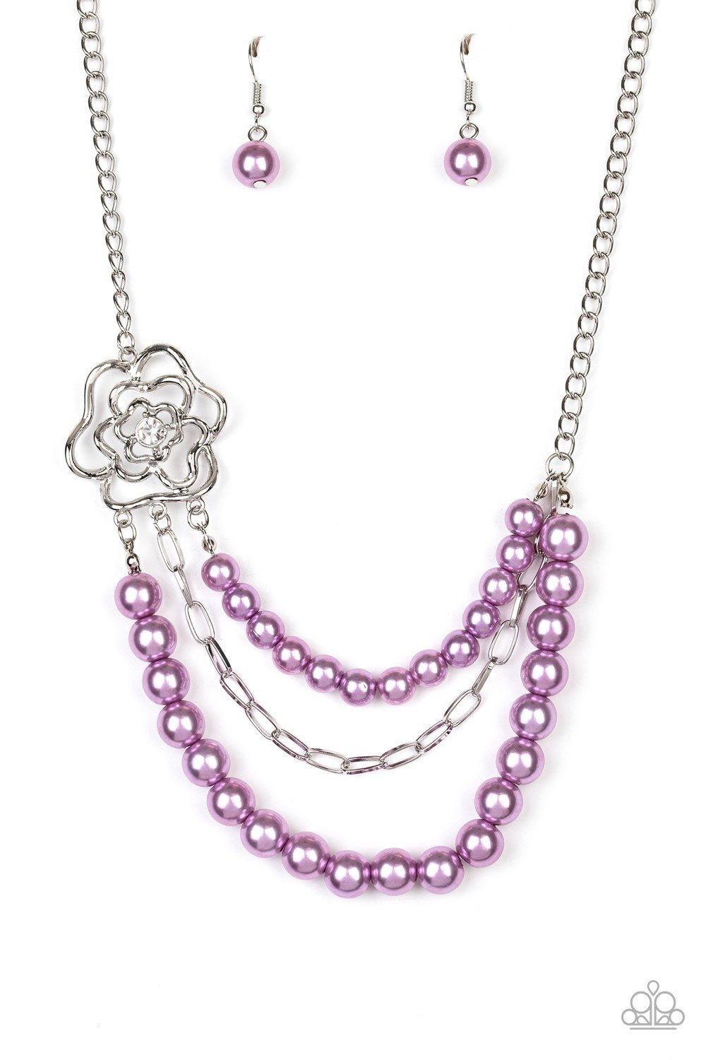 Paparazzi Necklace ~ Fabulously Floral - Purple