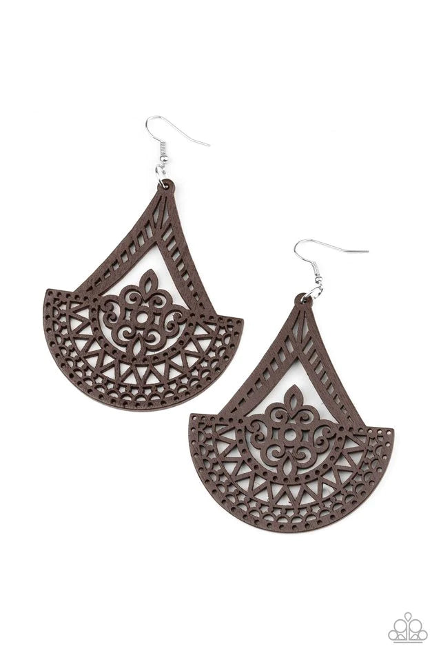 Paparazzi Earring ~ Tiki Sunrise - Brown