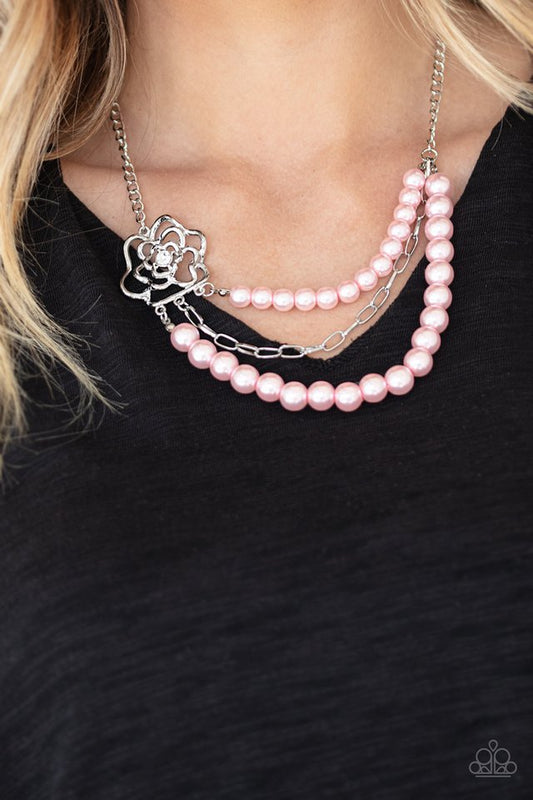Paparazzi Necklace ~ Fabulously Floral - Pink