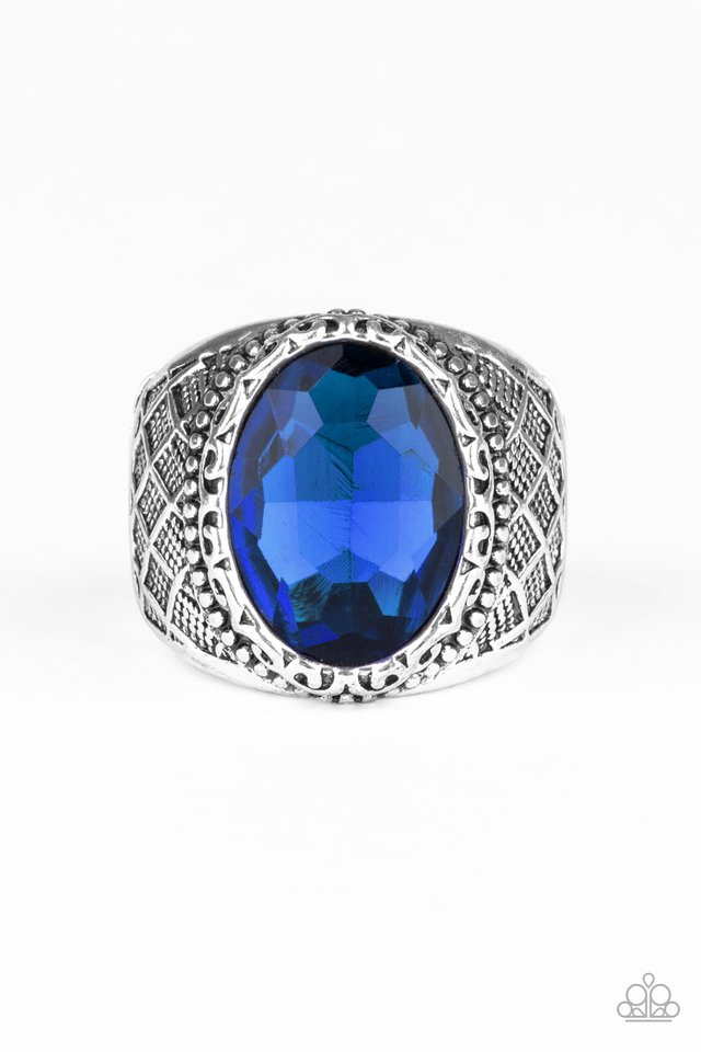 Pro Bowl - Blue - Paparazzi Ring Image
