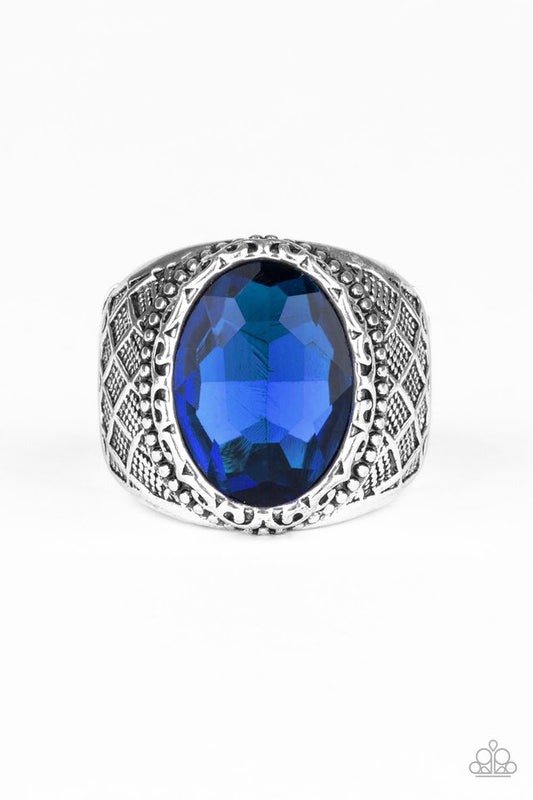 Pro Bowl - Blue - Paparazzi Ring Image