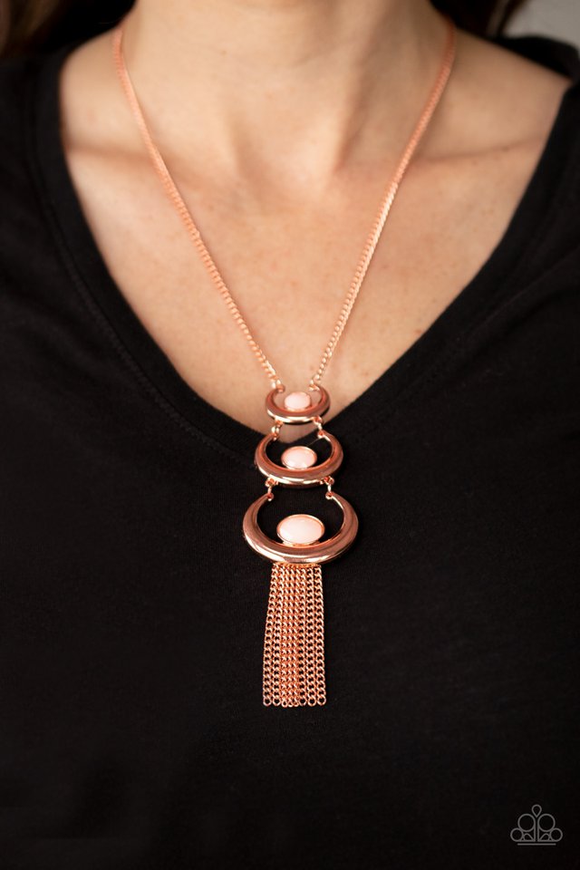 As MOON As I Can - Copper - Paparazzi Necklace Image
