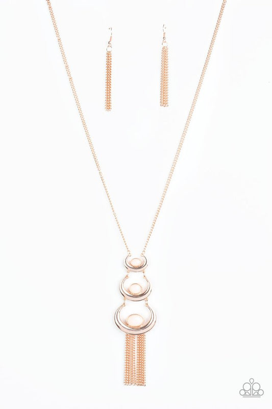 As MOON As I Can - Rose Gold - Paparazzi Necklace Image