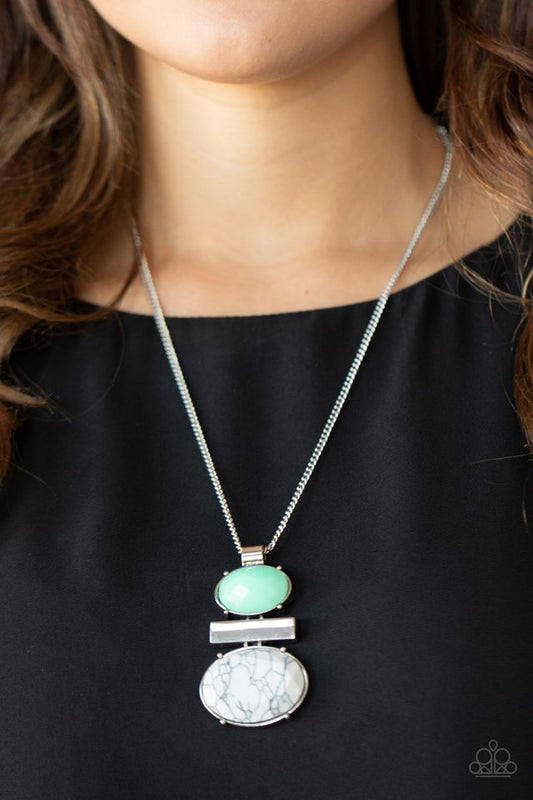 Finding Balance - Green - Paparazzi Necklace Image