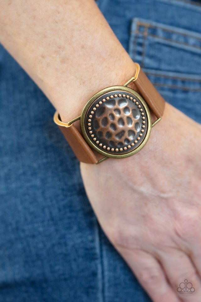 Hold On To Your Buckle - Copper - Paparazzi Bracelet Image