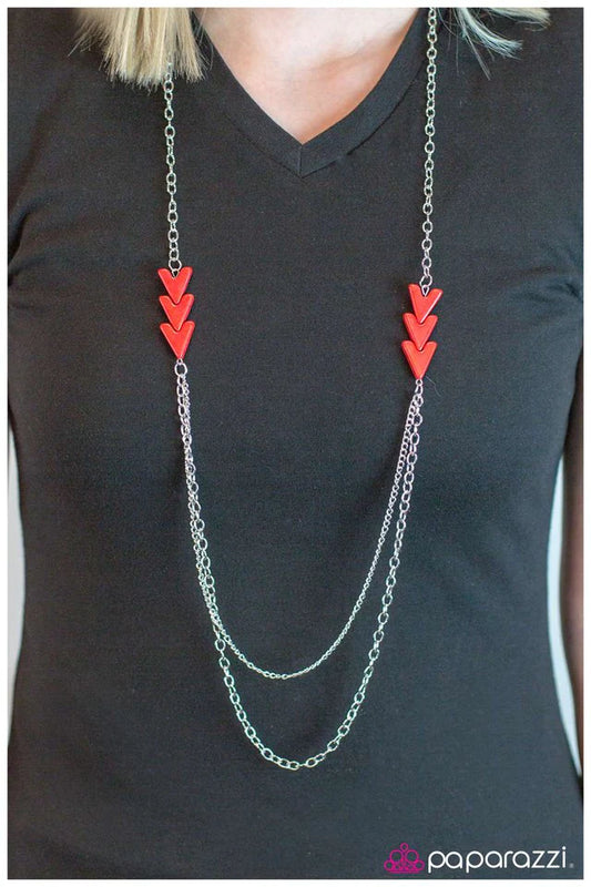 Paparazzi Necklace ~ At This Point - Red