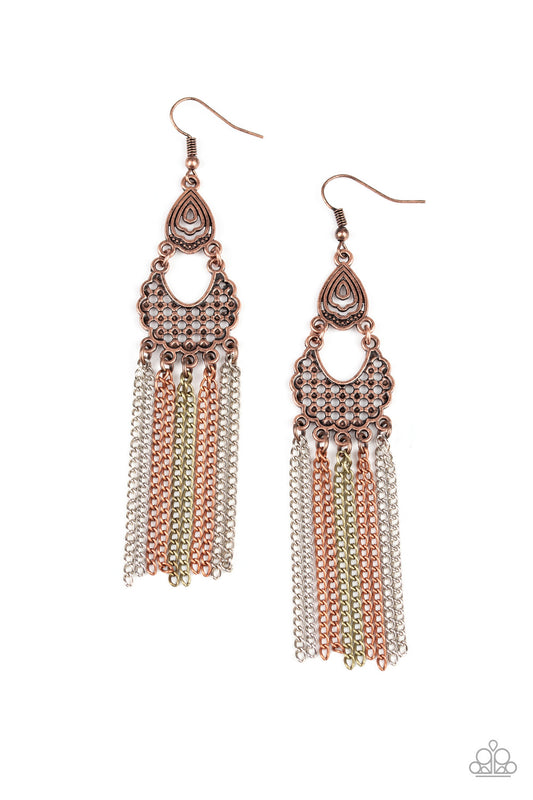 Paparazzi Earring ~ Insane Chain - Multi