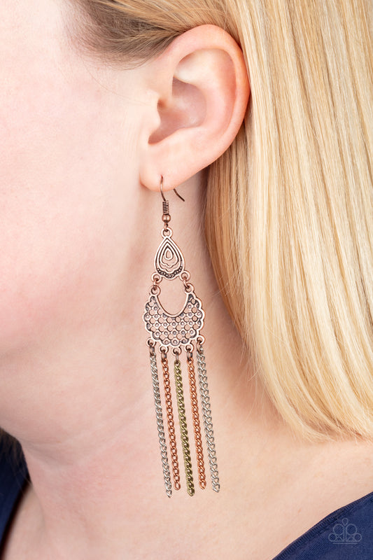 Paparazzi Earring ~ Insane Chain - Multi