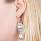 Paparazzi Earring ~ Icy Shimmer - Silver