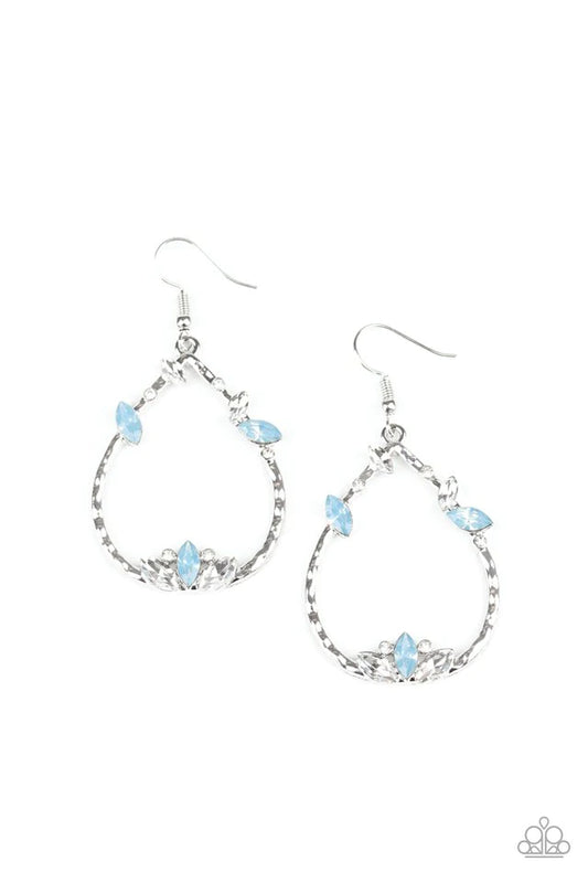 Paparazzi Earring ~ Lotus Ice - Blue