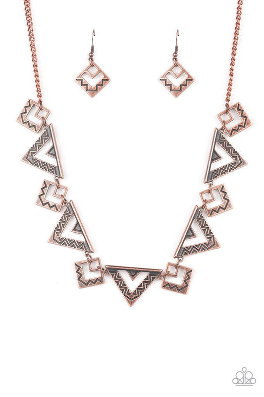 Giza Goals - Copper - Paparazzi Necklace Image