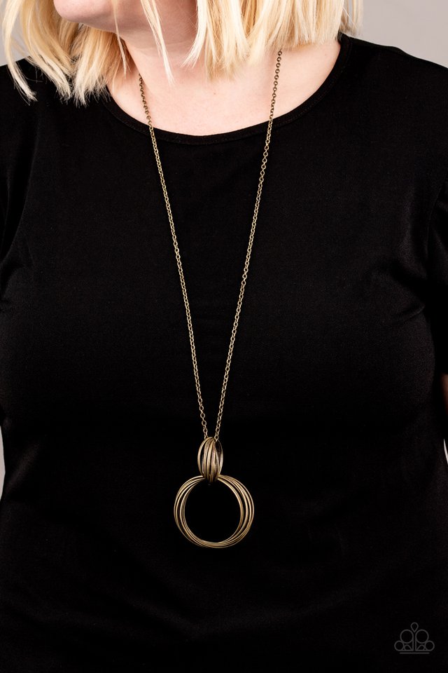My Ears Are Ringing - Brass - Paparazzi Necklace Image