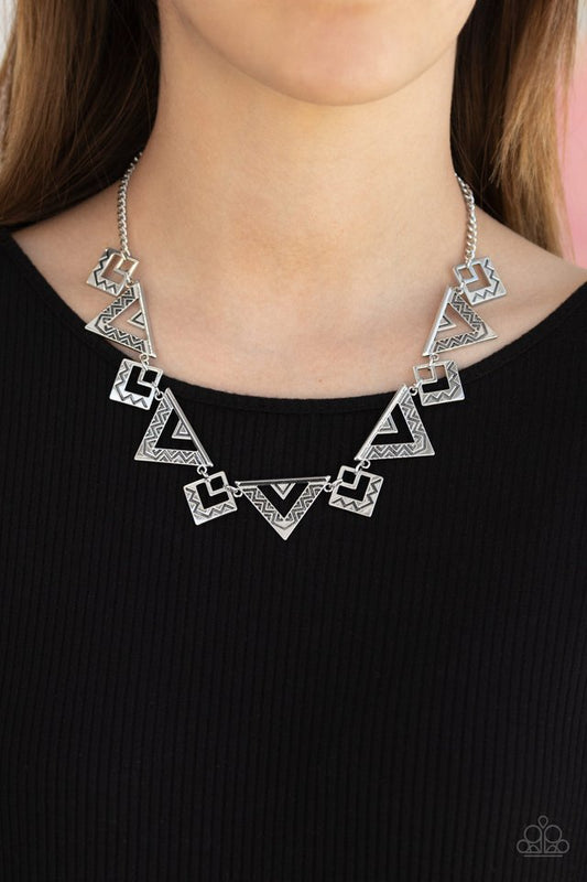 Giza Goals - Silver - Paparazzi Necklace Image